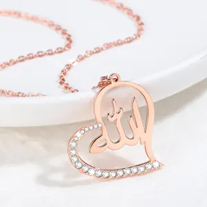 Custom Arabic Name Necklaces Fashion Trend18K Gold Plated Stainless Steel Pendant Muslim Arab Jewelry