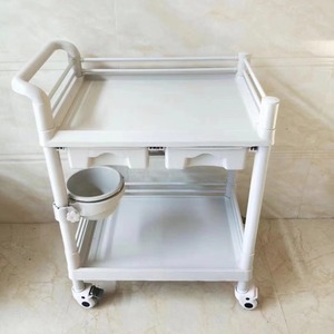 Medical Utility Cart <b>Plastic</b> Rectangle With <b>Wheels</b> For Bathroom Storage Neatening - Product Image 1