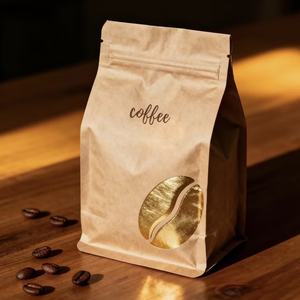 Sacs d'emballage en aluminium à fond plat, étanches, pour grains de café et sushis, avec valve, en plastique, personnalisables, vente chaude - Product Image 1