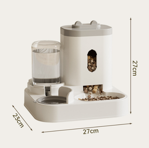自动喂猫器狗碗塑料宠物喂食器宠物猫碗二合一饮水机猫食碗喂食器 - Product Image 3