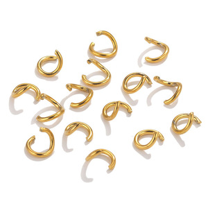 Anillos abiertos de acero inoxidable chapados en oro de formas variadas para la fabricación de pulseras, accesorios de joyería DIY - Product Image 1