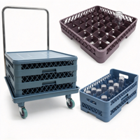 Panier de rangement pour vaisselle de cuisine de restaurant, plateau en plastique avec séparateur et support à verres pour lave-vaisselle