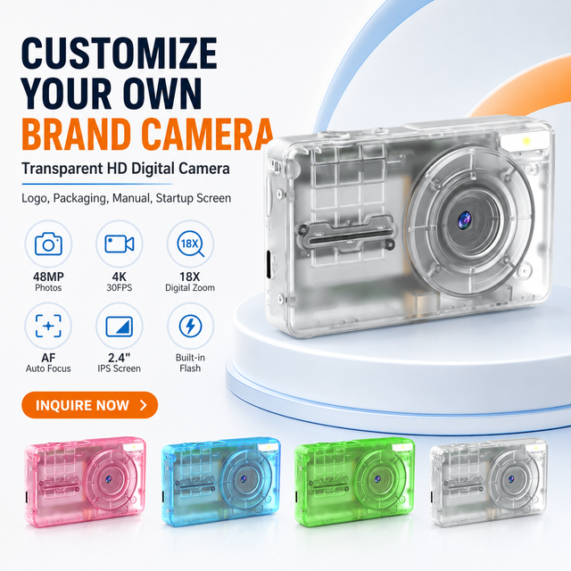 DC02T Dual Screen 4K 5.0MP CMOS Video Camera 18x Optical Zoom 2.4" IPS LCD LED Flash Creative Filters Smile Continuous Shooting