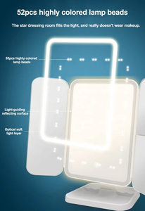 USB sạc 3-cách <span class=keywords><strong>Tri</strong></span>-<span class=keywords><strong>fold</strong></span> LED Dressing <span class=keywords><strong>Vanity</strong></span> gương cảm ứng hiện đại Thiết kế màn hình có thể gập lại trang điểm gương LED Đèn mỹ phẩm - Product Image 3