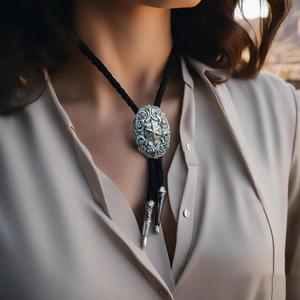 Personality <strong>Western</strong> Cowboy Women Tie Necklace Texas Bolo Tie <strong>Supplies</strong> <strong>Jewelry</strong> - Product Image 1