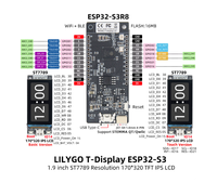 Carte de développement d'écran LCD T-Display-S3 de 1,9 pouce avec module sans fil WiFi et Bluetooth 5.0