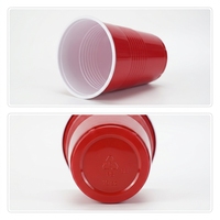 Gobelets jetables en plastique PP rouge et blanc de 16 oz (7 g) pour fêtes, durables, écologiques, sans BPA, en gros, faible MOQ, pour mariages et camping