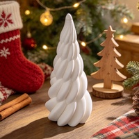 Figurine d'arbre de Noël en céramique imprimée en 3D, feuilles superposées, pétales blancs mats, décoration de table pour les fêtes, simplicité moderne, TaiRuiEr