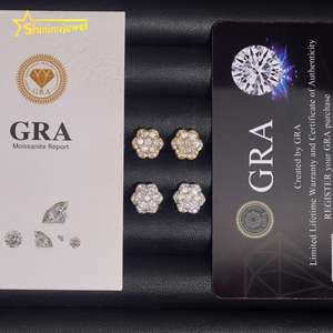 USA Lokale Voorraad Pass Diamond Tester Ronde Diamant 925 Zilver Cluster 9.2mm Iced Out VVS Moissanite Sieraden Hip Hop Stud Oorbellen - Product Image 5