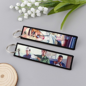 Oferta Especial: Llavero de Tela Bordado con 9 Diseños de la Serie Americana Friends, Etiqueta Tejida de Anime para Colgar - Product Image 4