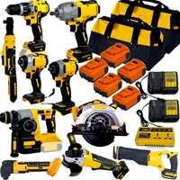 Kit de Herramientas Eléctricas Inalámbricas de 20V con Batería de Iones de Litio, Llave de Impacto, Amoladora, Taladro, Sierra Circular, Juego de Herramientas Duraderas de Alta Calidad 18 en 2