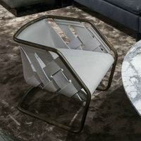 Fauteuil suspendu en fer forgé de style industriel américain, vintage, avec bande tressée en cuir PU, pour restaurant, café, salons de thé