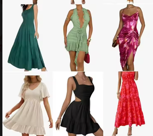 Vestidos de Verano para Mujer, Sin Mangas, Ajustados, Midi, Maxi, con Volantes, Cuello en V, Tirantes Finos, para Fiesta o Uso Casual - Product Image 1