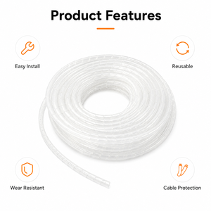 Gaine spirale ignifuge <span class=keywords><strong>en</strong></span> PE pour câbles, organisateur de fils, protection flexible pour système de gestion des câbles électriques - Product Image 6