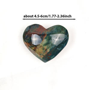 Cristal de <span class=keywords><strong>Jaspe</strong></span> Oceánico Pulido en Forma de Corazón de Alta Calidad, Cristal Artesanal para Regalo - Product Image 3