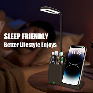 15W Wireless Charging Pen Holder Vertical Mobile Phone Wireless Charging <b>Stand</b> Desktop Office LED Eye Lamp - Product Image 6