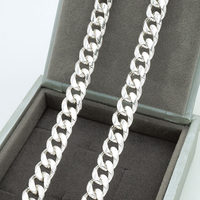 Chaîne en argent sterling 925, grande chaîne de mode, maille gourmette plate 10 mm, chaîne cubaine Miami en rouleau pour homme, cadeau de mariage, fabrication de bijoux
