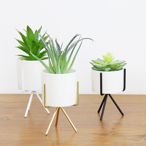 Cadre en fer simple porte-fleurs en céramique hydroponique plante verte Ins Style nordique en fer forgé charnu <span class=keywords><strong>Pot</strong></span> de fleur - Product Image 1
