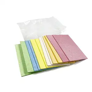 New product white pink yellow green blue orange square kitchen sponge wipe cleaner compressed colored wood pulp sponge wipe
