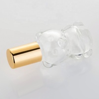 Flacon de parfum en verre givré avec bille roulante, motif ours transparent, 8 ml