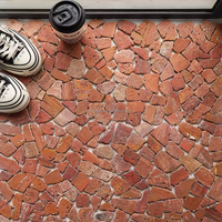 Carreaux de mosaïque en marbre de galets modernes à bon prix Pierre colorée pour mur intérieur d'hôtel et parquet extérieur Design