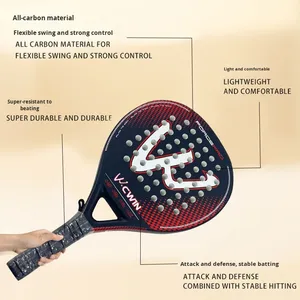 <span class=keywords><strong>Raquette</strong></span> de paddle DUMO 4013 légère et portable en fibre de carbone, forme goutte d'eau, avec grip G4, taille de face 26,5x25,5 cm, pour amateurs et juniors - Product Image 3