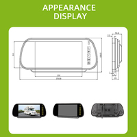 Rétroviseur de 7 pouces personnalisé HD LCD écran de voiture avec caméra de recul RVB et télécommande pour RV