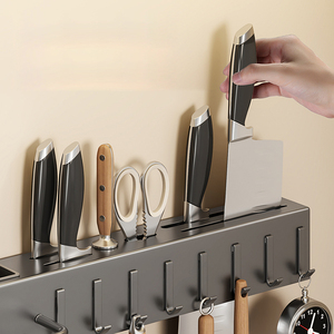 Wholesale Wholesale Household Organizer Rack Wall Mounted Knife Holder <b>Kitchen</b> <b>Storage</b> Shelving <b>Units</b> Tableware Shelf With Towel - Product Image 6