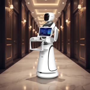 Robot de livraison multifonctionnel Renhuan Amy pour hôtel et restaurant avec interaction vocale et salutation d'accueil - Product Image 1