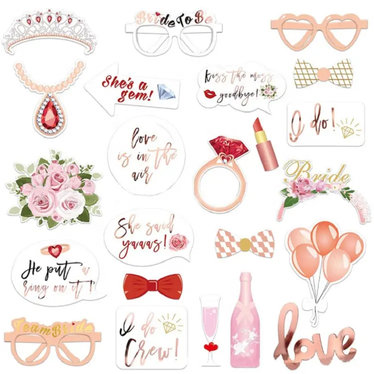 23pcs Engraçado DIY Criativo Noiva De Casamento Para Ser Nupcial Chuveiro Bachelorette Party Favors Decorações Suprimentos Photo Booth Props