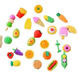 每包4件橡皮擦铅笔套装食物形状蔬菜蛋糕工具饼干师办公室学习甜点橡皮橡皮学校 - Product Image 1