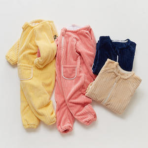 <span class=keywords><strong>Gigoteuse</strong></span> pour bébé, printemps, épaissie, en flanelle, combinaison une pièce, <span class=keywords><strong>polaire</strong></span> corail, <span class=keywords><strong>jambes</strong></span> séparées, anti-coup de pied, fermeture éclair, couverture, 1-3 ans - Product Image 4