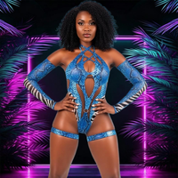 Maillot de bain une pièce monokini à imprimé serpent et découpes, manches longues, pour festivals et raves, vente en gros, fabricant OEM ODM personnalisé