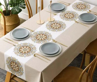 Couverture jetable de table de salle à manger de marché italien non tissé écologique de nappe de polyester pour le banquet et le restaurant