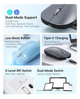 Ratón Inalámbrico con Logotipo Personalizado, Ratón Bluetooth Recargable