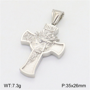 Medallas de la Virgen María y Jesús en Acero Inoxidable Plateado KOMI, Dijes de Cruz para Hacer Collares y Pulseras para Hombres y Mujeres - Product Image 6