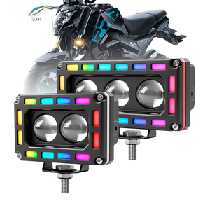 ไฟหน้ามอเตอร์ไซค์ LED ด้านหน้า40W 60W 6000K RGB Halo Angel Eye เสริม2เลนส์สำหรับ ATV รถบรรทุกวิบาก SUV UTV - Product Image 1