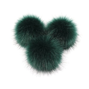 mapache Fur pompom falso Fox de piel de imitación de bola de piel <span class=keywords><strong>Animal</strong></span> Pom pom botón para Beanie sombreros - Product Image 6