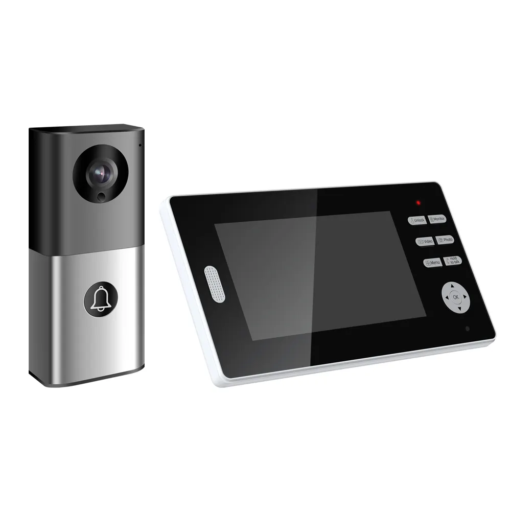 1080p 7 ''2.4Ghz беспроводной видеодомофон для безопасности виллы поддерживает разговор мониторов запись съемки фото съемки видео и разблокировки
