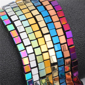 Nhiều màu Cube hematite hạt đá tự nhiên vuông Spacer Loose hạt đối với trang sức vòng đeo tay làm DIY phụ kiện bán buôn - Product Image 4