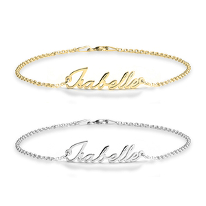 Gelang Huruf Kustom Baja Anti Karat dengan Kata-Kata Pribadi, Lapisan Emas Asli 18k PVD untuk Pria Wanita Hadiah Kekasih 2026 - Product Image 2