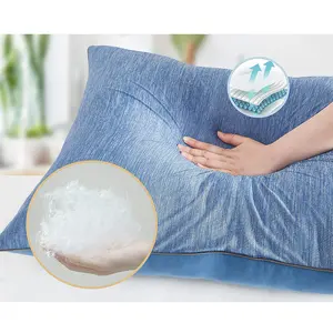 Best Sell Sleeping Bamboo Shell Shredded Filling Gel Cool Hybrid Cervical Memory Foam Cooling Pillow For Sleep