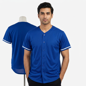 Custom Button-Up Knitted Baseball Jersey for Men and Women Hipster Hip Hop Sports Uniform with Silk Screen Printing - Product Image 1