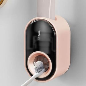 Automatic Wall-Mounted PC Toothpaste Dispenser Lazy Punch-Free <b>Toothbrush</b> <b>Holder</b> Waterproof Easy Install Bathroom Accessories - Product Image 4