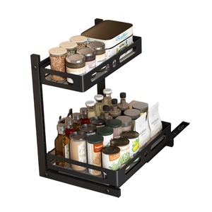 Étagère de rangement coulissante en métal sur pied pour cuisine, <span class=keywords><strong>organisateur</strong></span> de comptoir <span class=keywords><strong>sous</strong></span> évier, <span class=keywords><strong>organisateur</strong></span> d'armoire de salle de bain, mobile - Product Image 5