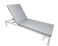 Chaise longue d'extérieur en aluminium Yoshen avec dossier réglable et coussin imperméable pour piscine/patio