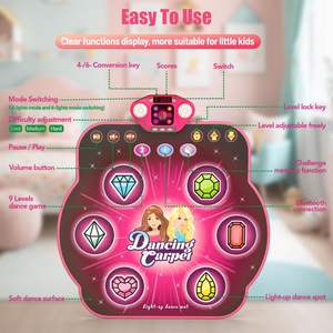 <span class=keywords><strong>Tapis</strong></span> <span class=keywords><strong>de</strong></span> <span class=keywords><strong>danse</strong></span> Bluetooth pour filles avec six lumières LED en forme <span class=keywords><strong>de</strong></span> pierres précieuses et des rythmes amusants, jeu musical interactif pour enfants, amusement en intérieur - Product Image 3
