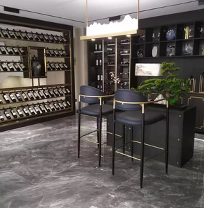 أثاث بار حديث فاخر ملهى ليلي تجاري إطار معدني كرسي حانة من الجلد - Product Image 6