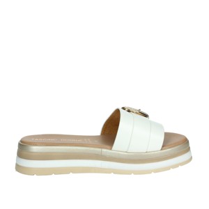 Pantofole bianche 11124-e4 con comodi sandali con zeppa a punta aperta traspirante e morbida soletta in gomma PU per la primavera estate inverno - Product Image 4