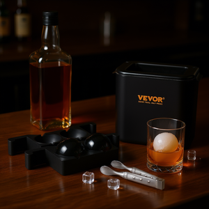 Molde de plástico de 2 cavidades para hacer bolas de hielo Vevor con bolsa de almacenamiento y abrazadera para whisky, scotch, cócteles y brandy - Product Image 2